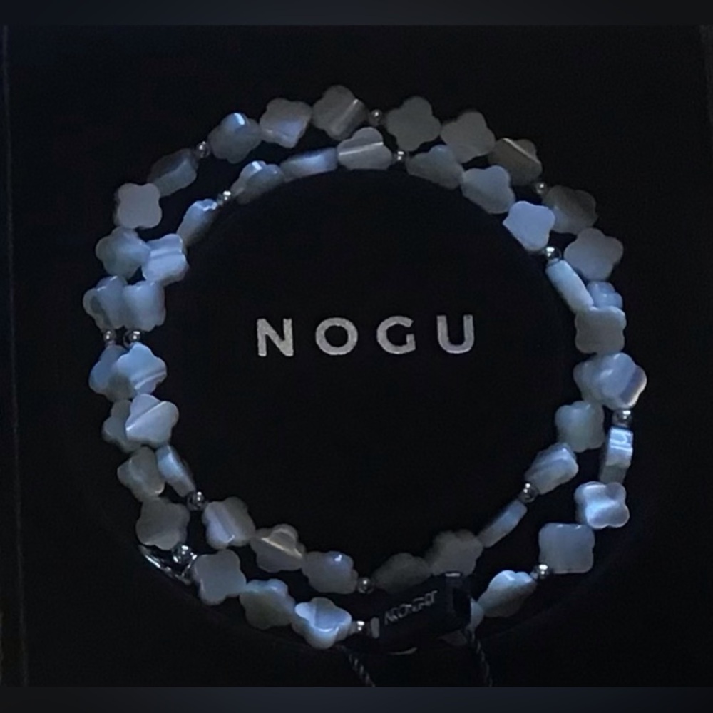🤍🤍 NOGU Mother of Pearl .925 Sterling Silver Clover Wrap 🤍🤍